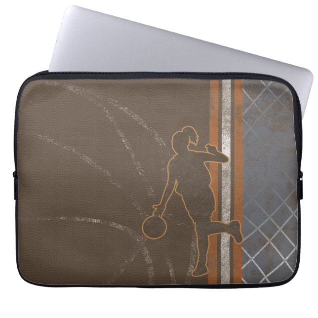Basketball-Girl-Laptop-Sieb Laptopschutzhülle (Vorderseite)