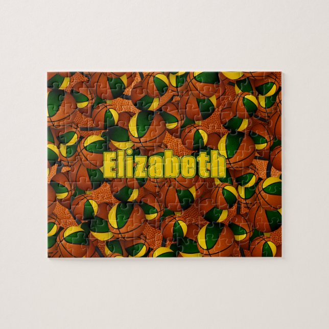 Basketball-Girl-Mannschaft Puzzle (Horizontal)