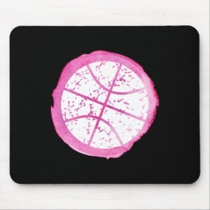 Basketball Girl Pink Wasserfarbe Mousepad
