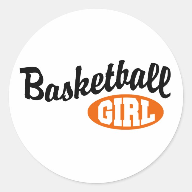 Basketball Girl Runder Aufkleber (Vorderseite)