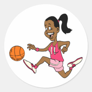 Basketball Girl Runder Aufkleber