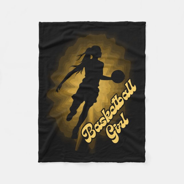 Basketball-Girl-Schatten im Regen Fleecedecke (Vorderseite)