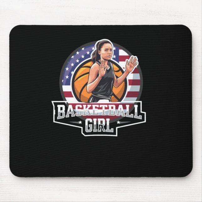 Basketball Girl Usa Mousepad (Vorne)