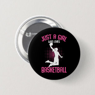 Basketball Girl Women Button
