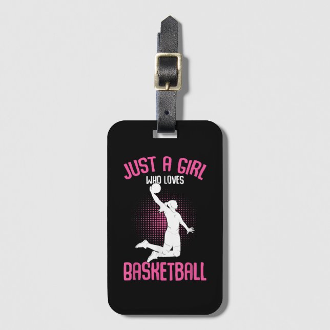 Basketball Girl Women Gepäckanhänger (Vorderseite Vertikal)