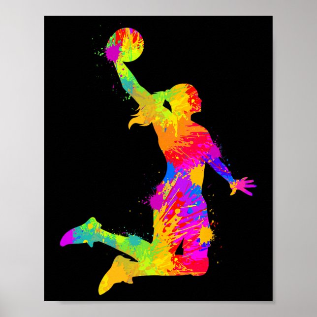 Basketball Girl Women Girl Poster (Vorne)