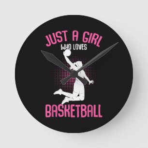 Basketball Girl Women Runde Wanduhr