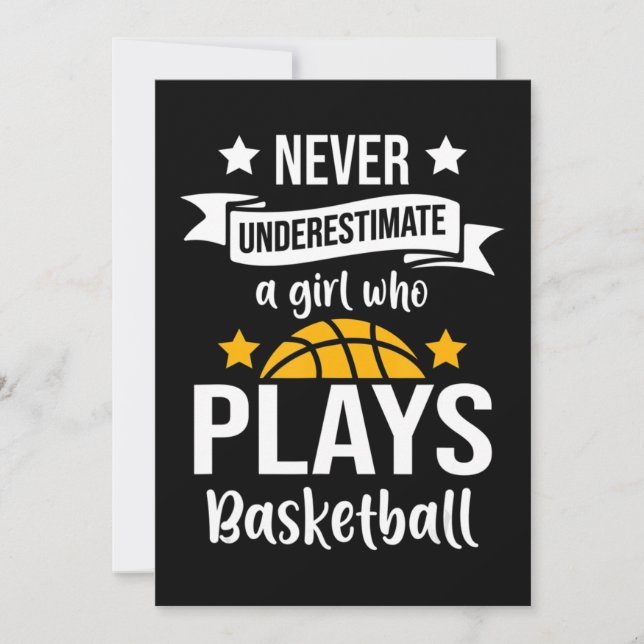 Basketball Girls Geschenk I Hoops Spieler Einladung (Vorderseite)