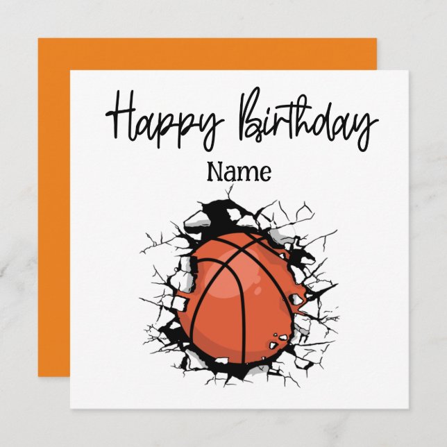 Basketball Glückwunsch Geburtstag zum Spieler Karte (Vorne/Hinten)