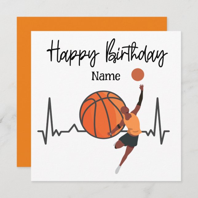 Basketball Glückwunsch Geburtstag zum Spieler mit  Karte (Vorne/Hinten)