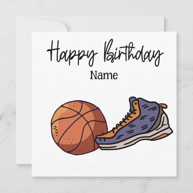 Basketball Glückwunsch Geburtstag zum Spieler mit  Karte (Vorderseite)