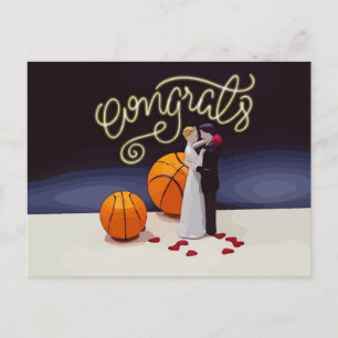 Basketball Glückwunsch Hochzeit Postkarte