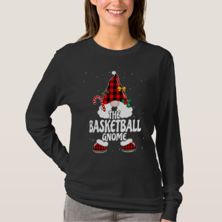 Basketball-Gnom Buffalo-Karo-Passende Familien-Wei T-Shirt
