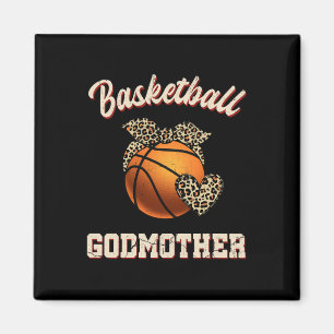 Basketball Godmutter Bandana Leopard Herz Fans Mo Magnet