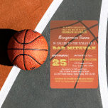 Basketball Gold Bar Mitzvah Einladung<br><div class="desc">Diese lässigen,  schicken Einladungen sind perfekt für alle sportlichen Bar Mitzvah-Feste. Jede Textzeile ist vollständig anpassbar,  um genau zu sagen,  was Sie gewollt haben! Finden Sie koordinierende Produkte in der Bar Mitzvah Celebration Collection.</div>