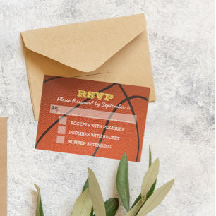 Basketball Gold Bar Mitzvah RSVP-Karte RSVP Karte