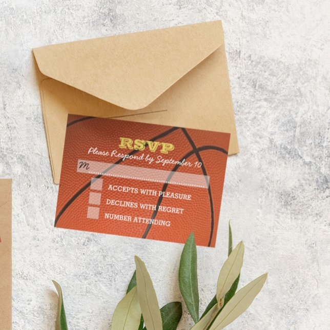 Basketball Gold Bar Mitzvah RSVP-Karte RSVP Karte (Von Creator hochgeladen)