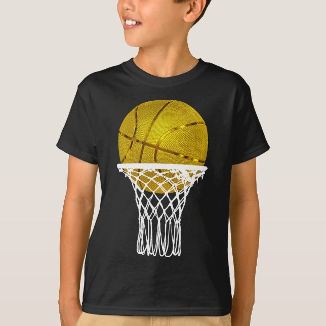 Basketball Gold Bball Trophäe Sport Lover Geschenk T-Shirt (Vorderseite)