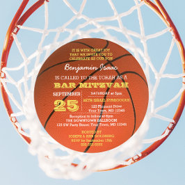 Basketball Gold Runde Bar Mitzvah Einladung