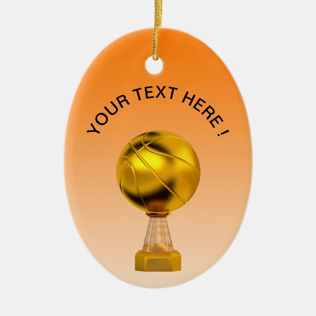 Basketball Gold Trophäe Keramik Ornament (Vorne)