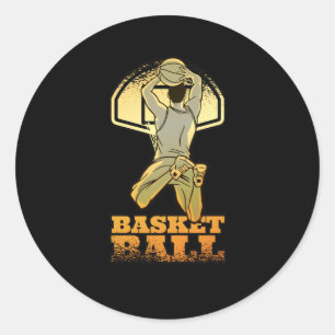 Basketball Gold W Runder Aufkleber