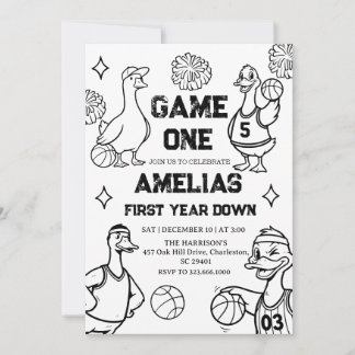 Basketball Goose 1st Birthday American Sports  Einladung