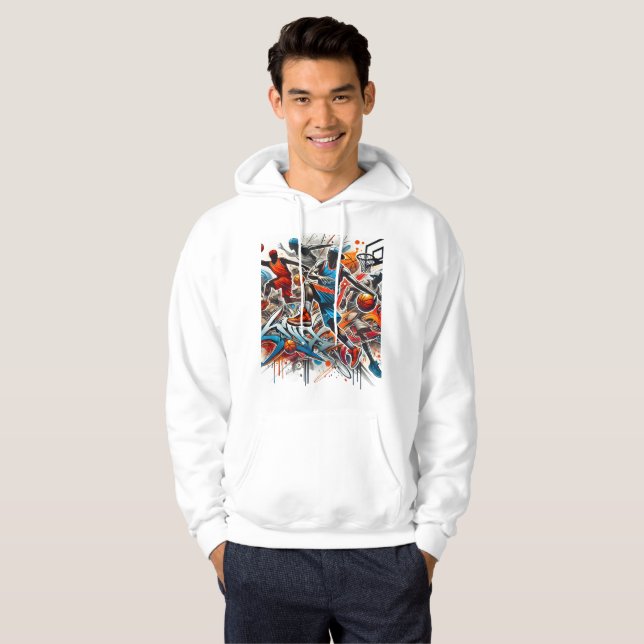 Basketball Graffiti Art Hoodie - Kühne Sportswear (Vorne ganz)