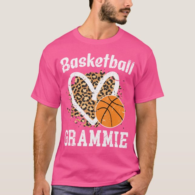 Basketball Grammie Leopard Grammie eines Basketbal T-Shirt (Vorderseite)