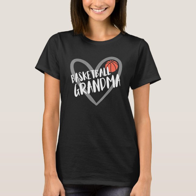 Basketball Grandma Heart T-Shirt (Vorderseite)