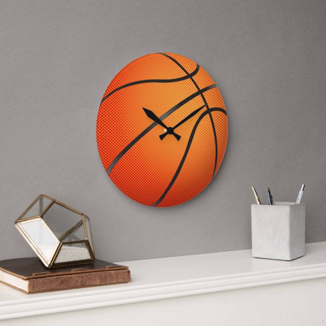 Basketball Graphic Große Wanduhr (Büro)