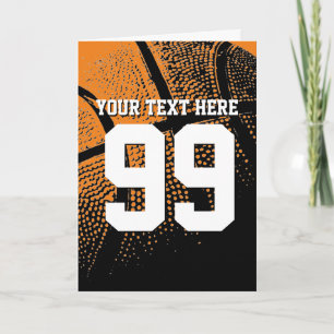 Basketball greeting card with sports jersey number karte