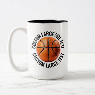 Basketball & Große Schrift SCHWARZ 425g Custom Zweifarbige Tasse