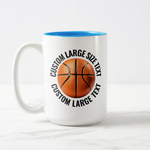 Basketball & Großer Text HELLBLAU 425g Custom Zweifarbige Tasse