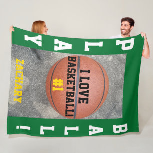 Basketball Grün Name Fleecedecke