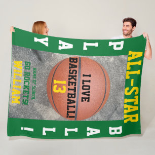 Basketball Grüne Team Name Fleecedecke