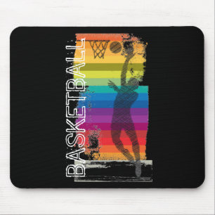 Basketball Grunge Regenbogen Illustration schwarz Mousepad
