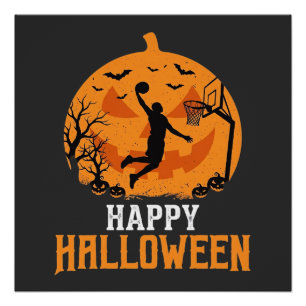 Basketball Halloween Dunk Kürbis Design_1 Poster