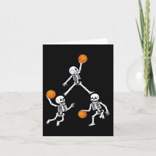 Basketball Halloween Skeleton Dunking Dribble Boys Karte