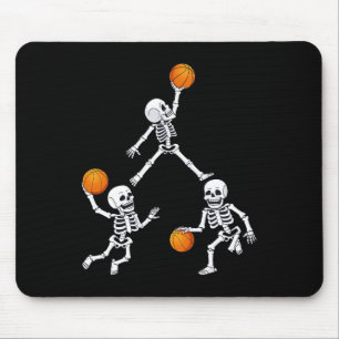 Basketball Halloween Skeleton Dunking Dribble Boys Mousepad