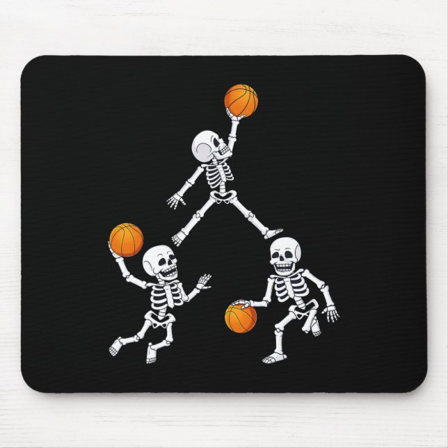 Basketball Halloween Skeleton Dunking Dribble Boys Mousepad (Vorne)
