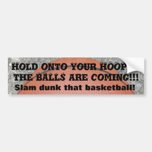 Basketball halten Sie an Ihren Hoops fest Autoaufkleber