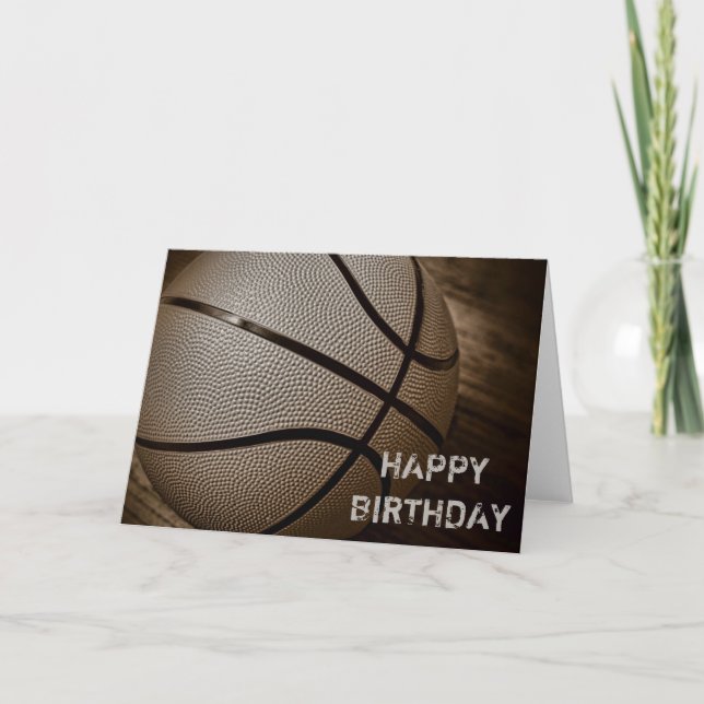 Basketball Happy Birthday Card Karte (Vorderseite)
