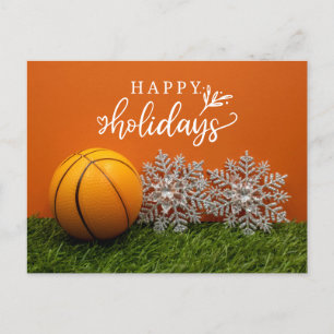 Basketball Happy Holidays with ball for player Postkarte