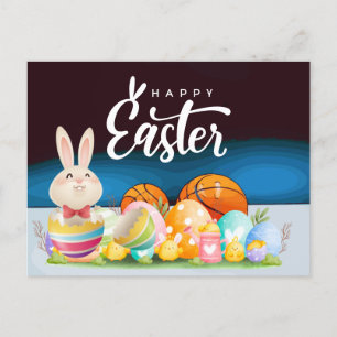 Basketball Happy Osterurlaub für den Spieler Feiertagspostkarte