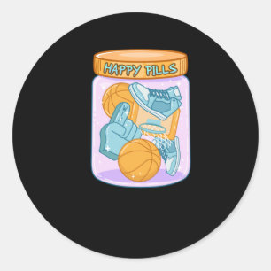 Basketball Happy Pillen Aufkleber