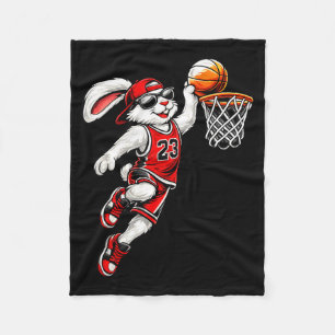 Basketball-Hase Ostern Lustiger Dunking-Kaninchen Fleecedecke