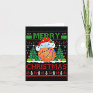 Basketball hässlicher Weihnachtspullover Srts Spie Karte