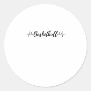 Basketball-Heartbeat 2 Runder Aufkleber