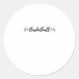 Basketball-Heartbeat 2 Runder Aufkleber
