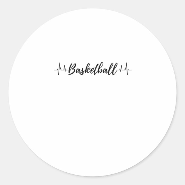 Basketball-Heartbeat 2 Runder Aufkleber (Vorderseite)
